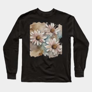 Daisy watercolor painting #2 Long Sleeve T-Shirt